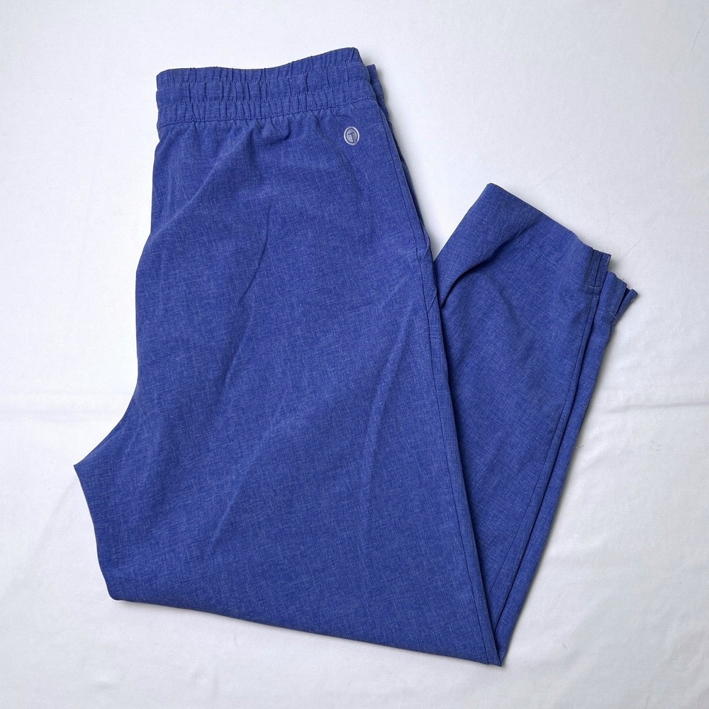 T by Talbots Women Wide Leg Drawstring Athletic Pants Size SP Blue Travel Casual